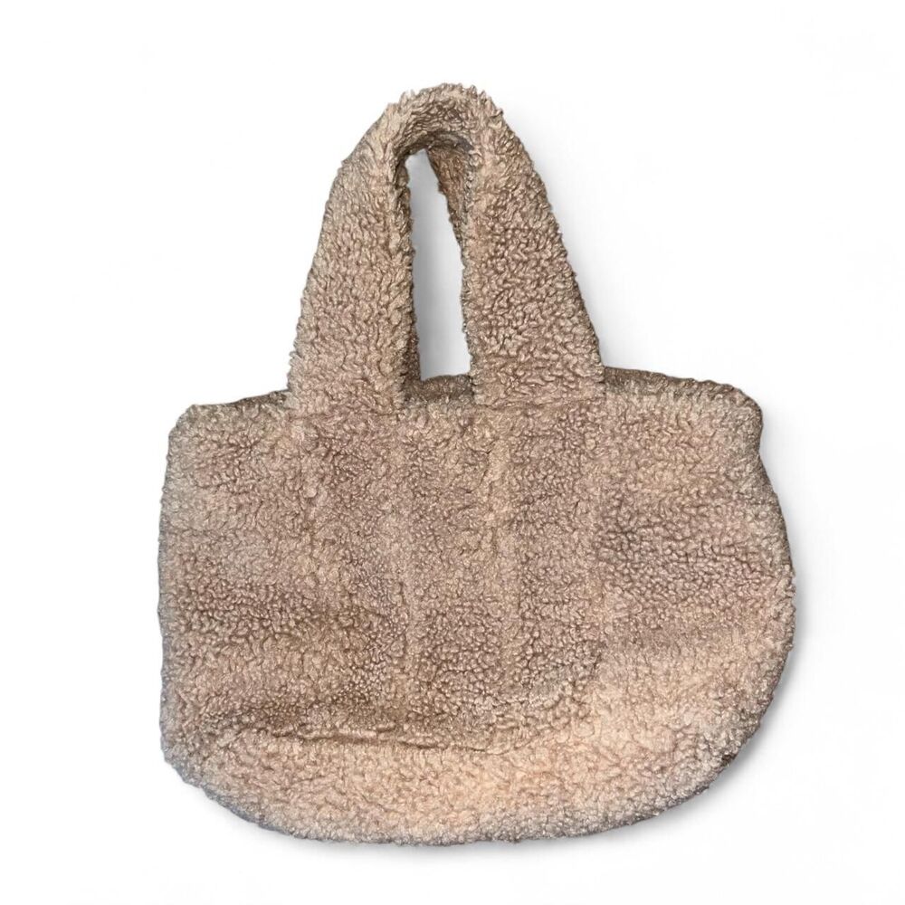 World Market Mini Tan Faux Fur Sherpa Handbag